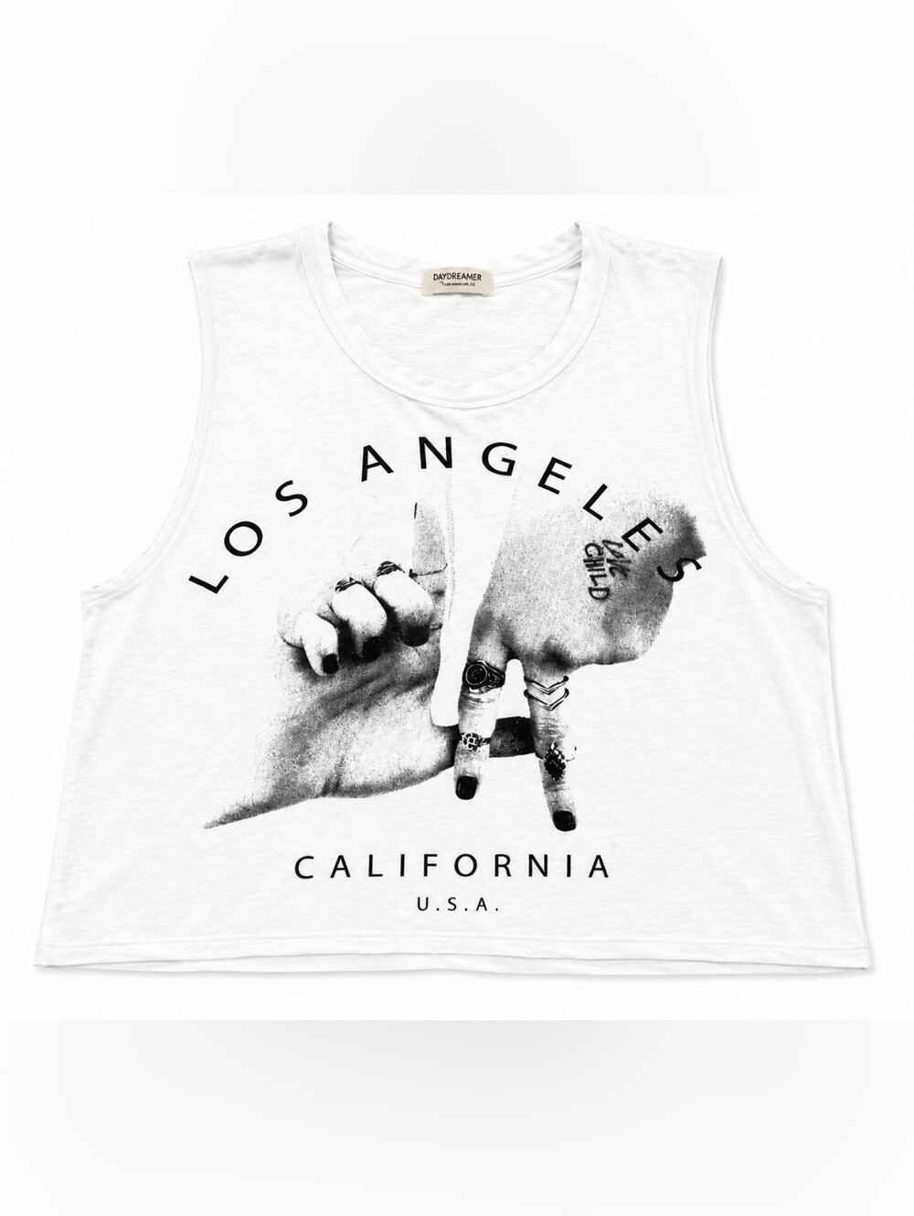 Brandy Melville Womens White Graphic Tank Top